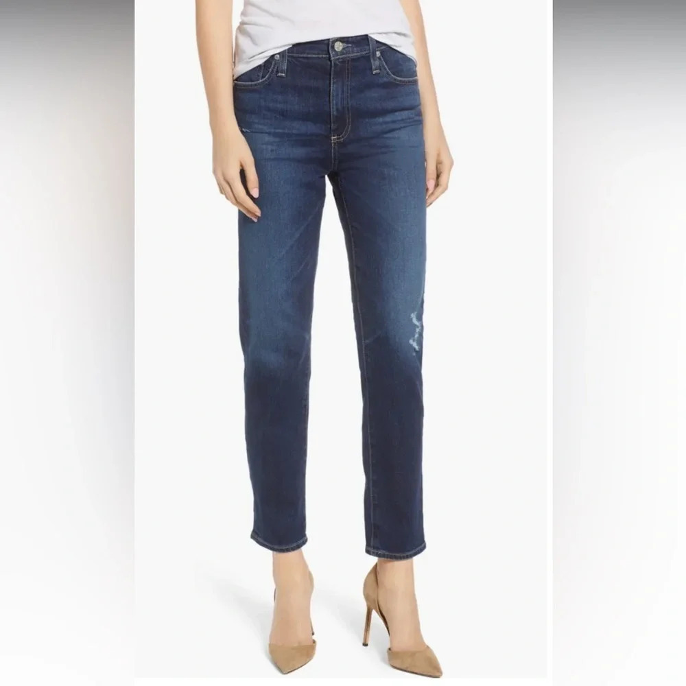 AG The Isabelle High Waist Crop Straight Leg Jeans 12 Years Verbie Denim 25